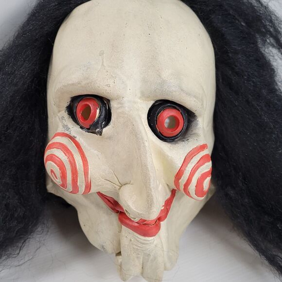 Jigsaw Puppet Halloween Mask Don Post Studios Horror Wig Hair Licensed SAW Film - Picture 2 of 9